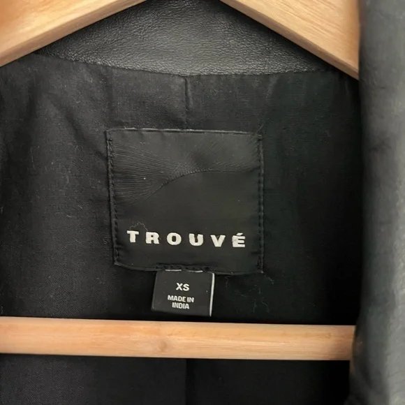 Trouvé black leather moto jacket - Picture 3 of 6